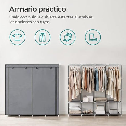Armario-Ropero de Tela 45x170x167 Gris