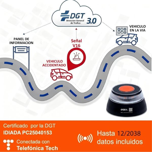 Baliza  De Emergencia V16 Geolocalizada Homologada Por DGT