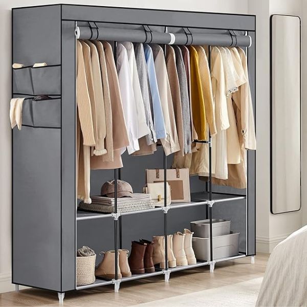 Armario-Ropero de Tela 45x170x167 Gris