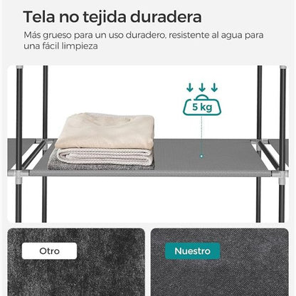 Armario-Ropero de Tela 45x170x167 Gris
